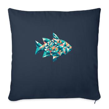 Fisch // fisch - Housse de coussin décorative 45 x 45 cm - bleu marine - Devant