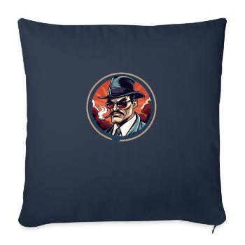 L’homme mystérieux - Housse de coussin décorative 45 x 45 cm - bleu marine - Devant
