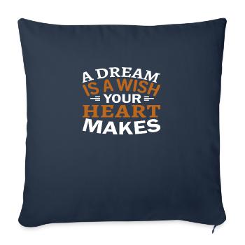 A Dream is a Wish your Heart makes - Sofa pillowcase 17,3'' x 17,3'' (45 x 45 cm) - navy - Front
