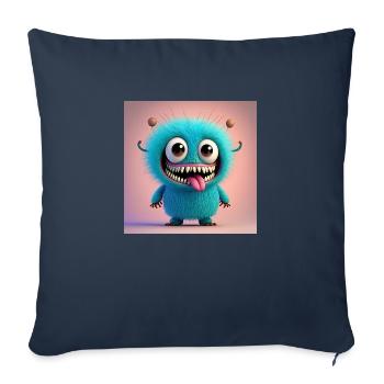 Joyeux Halloween monstre mignon effrayant drôle effrayant effrayant - Housse de coussin décorative 45 x 45 cm - bleu marine - Devant