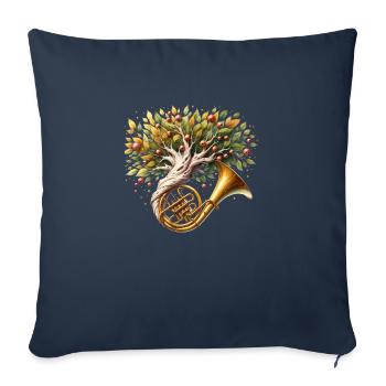 Horn Tree Music Orchestra - Sofa pillowcase 17,3'' x 17,3'' (45 x 45 cm) - navy - Front