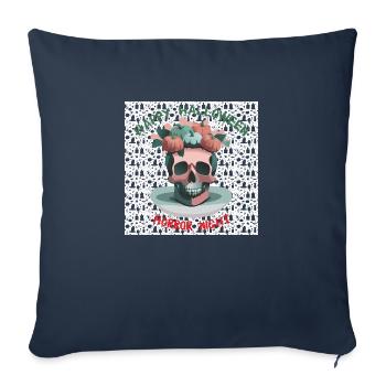 Happy Halloween Totenkopf + Kürbis | Horror Night - Sofakissenbezug 45 x 45 cm - Navy - Vorne