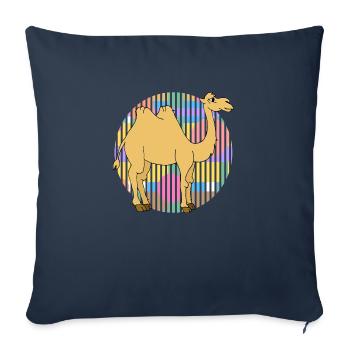 Chameau - Housse de coussin décorative 45 x 45 cm - bleu marine - Devant