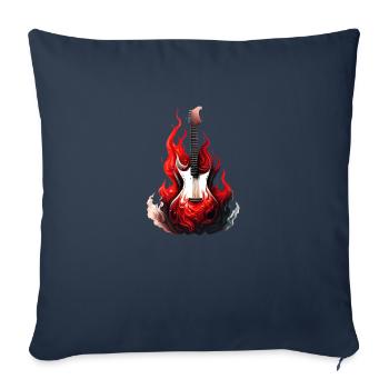 Guitare, Instrument à cordes pincées, Instrument de musique, Guitariste - Housse de coussin décorative 45 x 45 cm - bleu marine - Devant