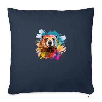 marmotte - Housse de coussin décorative 45 x 45 cm - bleu marine - Devant