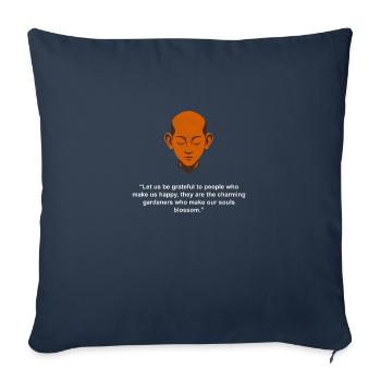 Let us be Grateful | Zen Quote - Sofa pillowcase 17,3'' x 17,3'' (45 x 45 cm) - navy - Front