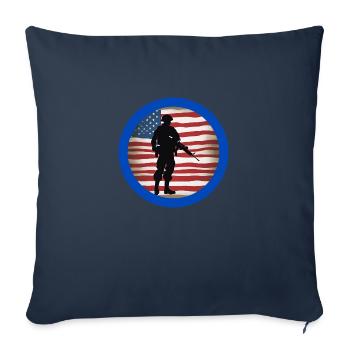Vétérans,ancien combattant,armistice,us army,navy, - Housse de coussin décorative 45 x 45 cm - bleu marine - Devant