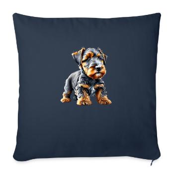 Airedale Terrier Dog Owner Dog Puppy Dog - Sofa pillowcase 17,3'' x 17,3'' (45 x 45 cm) - navy - Front