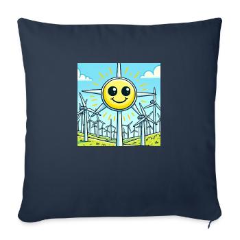 Sonniges Windrad-Lächeln ☀️☺️ - Sofakissenbezug 45 x 45 cm - Navy - Vorne