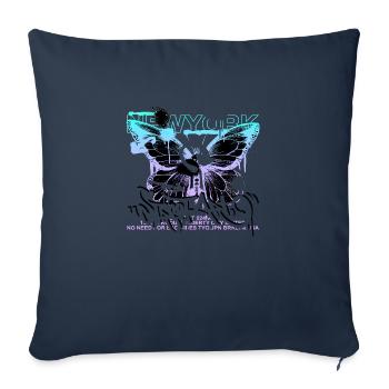 Colorful Butterfly Flowers Colorful Insect Dream Dream - Sofa pillowcase 17,3'' x 17,3'' (45 x 45 cm) - navy - Front