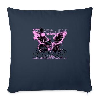 Colorful Butterfly Flowers Colorful Insect Dream Dream - Sofa pillowcase 17,3'' x 17,3'' (45 x 45 cm) - navy - Front