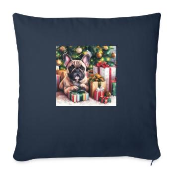 Tyran de Noël - Housse de coussin décorative 45 x 45 cm - bleu marine - Devant