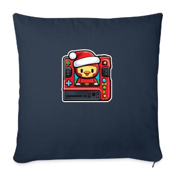 Christmas Gamer Penguin - Sofa pillowcase 17,3'' x 17,3'' (45 x 45 cm) - navy - Front