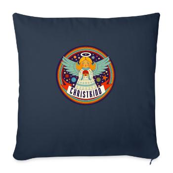 Christkind Rétro - Housse de coussin décorative 45 x 45 cm - bleu marine - Devant