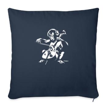 Cello Monkey Orchestra Street Art Banksy Style - Sofa pillowcase 17,3'' x 17,3'' (45 x 45 cm) - navy - Front