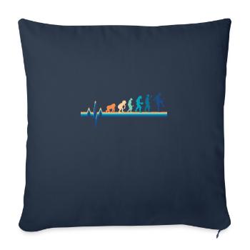 Evolution Heartbeat Football - Retro Football - Sofa pillowcase 17,3'' x 17,3'' (45 x 45 cm) - navy - Front