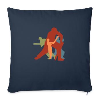 Vintage Retro Cricketers - Sofa pillowcase 17,3'' x 17,3'' (45 x 45 cm) - navy - Front