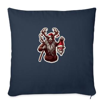 Krampus Weihnachtsmann gruselig Monster Weihnacht - Sofakissenbezug 45 x 45 cm - Navy - Vorne