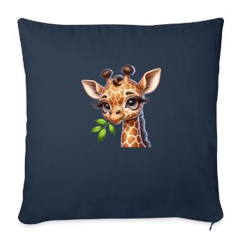 Baby giraffe - Sofa pillowcase 17,3'' x 17,3'' (45 x 45 cm) - navy - Front