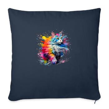 Cat, Maine Coon - Sofa pillowcase 17,3'' x 17,3'' (45 x 45 cm) - navy - Front