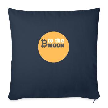 Bitcoin sur la lune - Housse de coussin décorative 45 x 45 cm - bleu marine - Devant