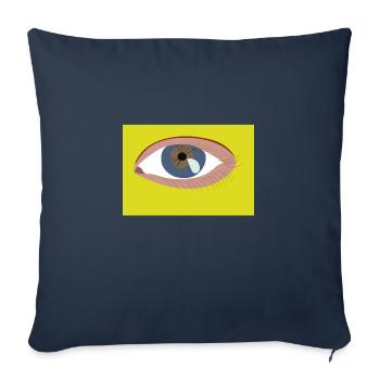Oeil - Housse de coussin décorative 45 x 45 cm - bleu marine - Devant