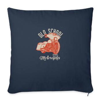 Chopper // Custom // Moto - Housse de coussin décorative 45 x 45 cm - bleu marine - Devant