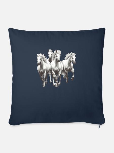Pferde - Sofakissenbezug 45 x 45 cm - Navy