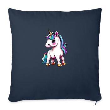 Licorne Créature Mythique Créature Mythique Fille Licornes - Housse de coussin décorative 45 x 45 cm - bleu marine - Devant