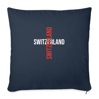 Le souvenir suisse le plus classique - Housse de coussin décorative 45 x 45 cm - bleu marine - Devant