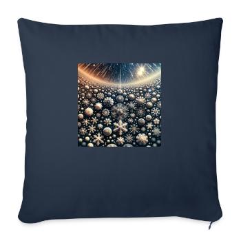 Weihnachtlicher Schneeflocken - Geschenkidee - Sofakissenbezug 45 x 45 cm - Navy - Vorne