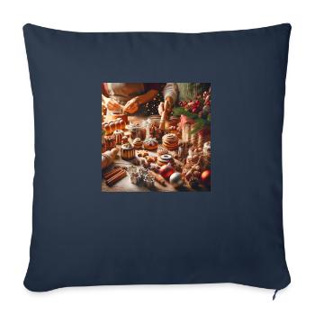 Weihnachtliche Leckereien - Weihnachtsgeschenkidee - Sofakissenbezug 45 x 45 cm - Navy - Vorne