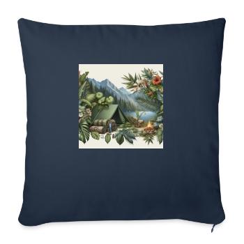 Camp in the jungle - Sofa pillowcase 17,3'' x 17,3'' (45 x 45 cm) - navy - Front