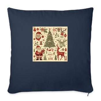 Design d’hiver - Housse de coussin décorative 45 x 45 cm - bleu marine - Devant