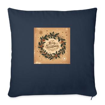 Se marier à Noël - Housse de coussin décorative 45 x 45 cm - bleu marine - Devant