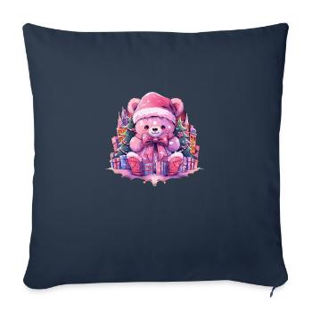 rosa teddy 4 - Sofakissenbezug 45 x 45 cm - Navy - Vorne