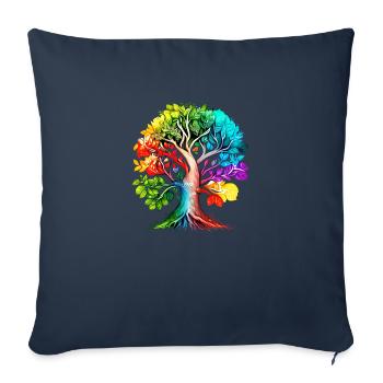 Arbre de vie méditation celtique arbre de vie - Housse de coussin décorative 45 x 45 cm - bleu marine - Devant