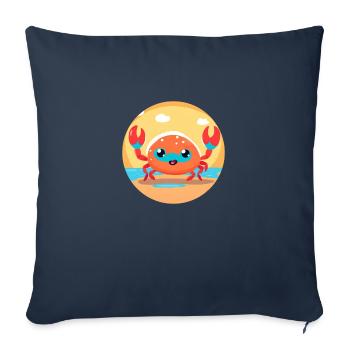 Plaisir du crabe de plage - Housse de coussin décorative 45 x 45 cm - bleu marine - Devant