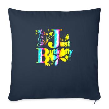 Colorful Butterfly Flowers Colorful Insect Dream Dream - Sofa pillowcase 17,3'' x 17,3'' (45 x 45 cm) - navy - Front