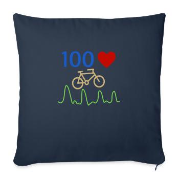 Bicyclette cycliste - Housse de coussin décorative 45 x 45 cm - bleu marine - Devant
