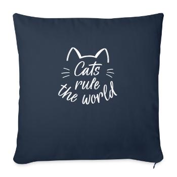 Katten regeren de wereld - Sierkussenhoes, 45 x 45 cm - navy - Voor