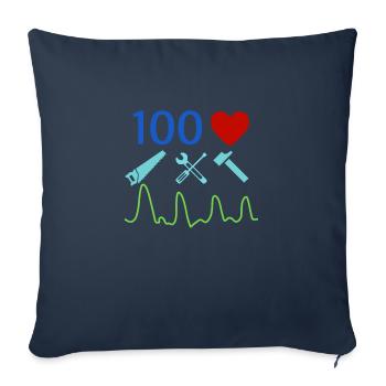 Bricoleur - Housse de coussin décorative 45 x 45 cm - bleu marine - Devant