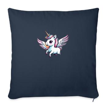 Licorne Einhorn Kawaii - Sofakissenbezug 45 x 45 cm - Navy - Vorne