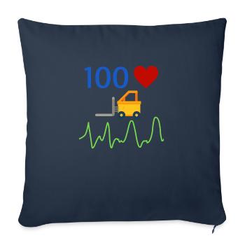conducteur de chariot élévateur - Housse de coussin décorative 45 x 45 cm - bleu marine - Devant