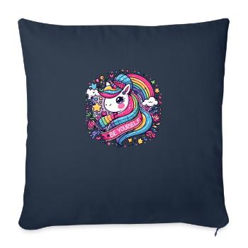 Rainbow Unicorn Beanie and Scarf Set - Be Yourself - Sofa pillowcase 17,3'' x 17,3'' (45 x 45 cm) - navy - Front