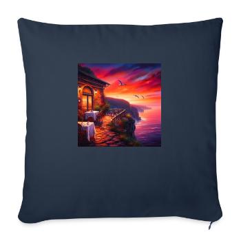 A café at the edge of the world - Sofa pillowcase 17,3'' x 17,3'' (45 x 45 cm) - navy - Front