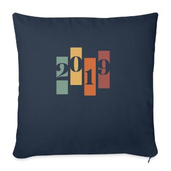 2019 Vintage Retro - Sofa pillowcase 17,3'' x 17,3'' (45 x 45 cm) - navy - Front