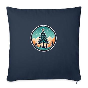 Christmas Tree Drawing Christmas - Sofa pillowcase 17,3'' x 17,3'' (45 x 45 cm) - navy - Front