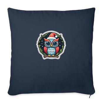 Eule Weihnachten Zeichnung - Sofakissenbezug 45 x 45 cm - Navy - Vorne