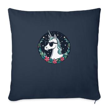 Unicorn Christmas Drawing - Sofa pillowcase 17,3'' x 17,3'' (45 x 45 cm) - navy - Front